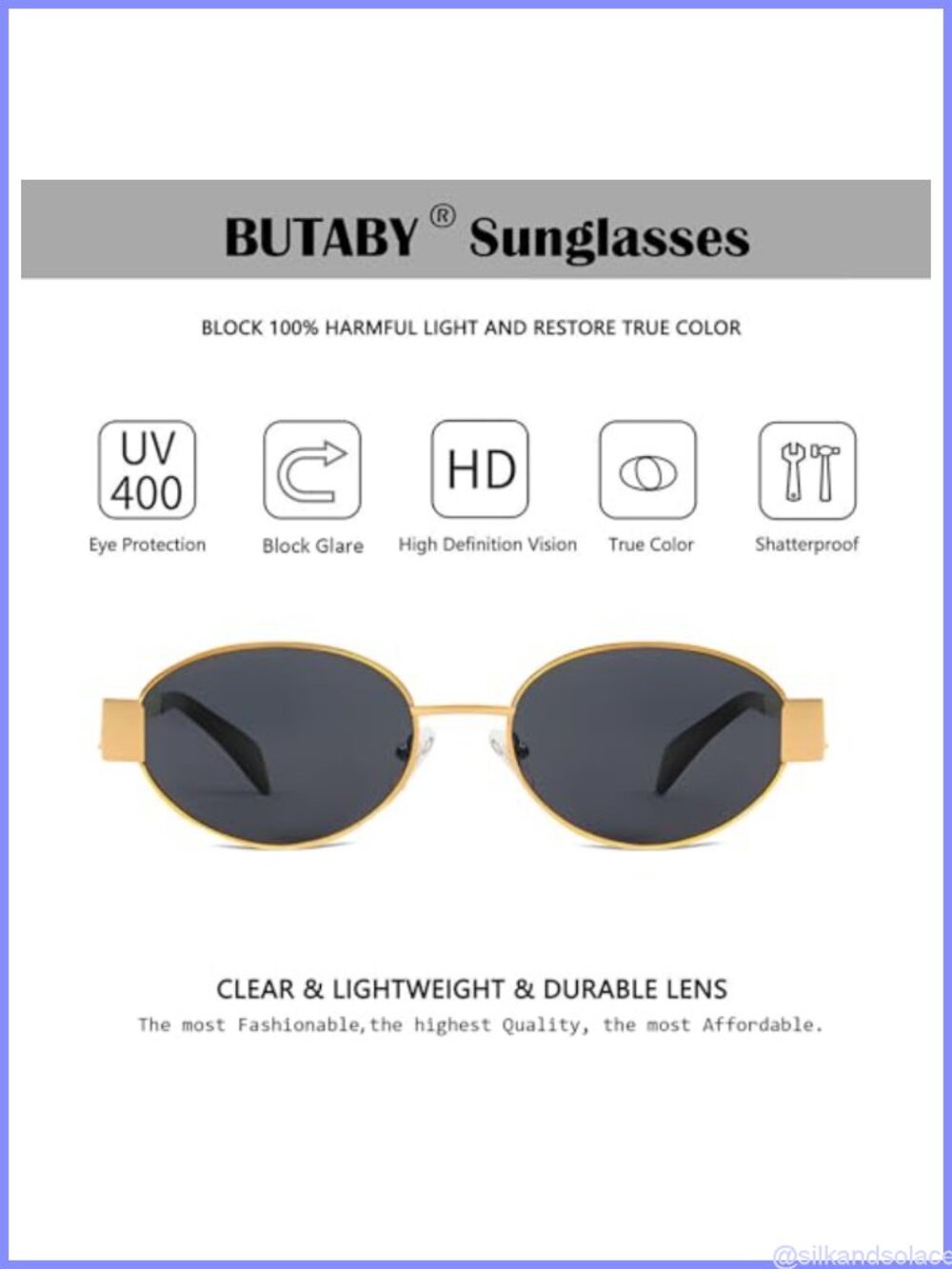 Retro Oval Sunglasses UV400 Metal Frame Unisex Designer Shades - Picture 5 of 5